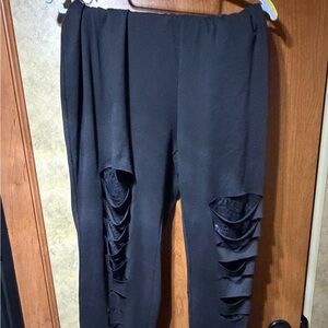 Black Ripped Leggings